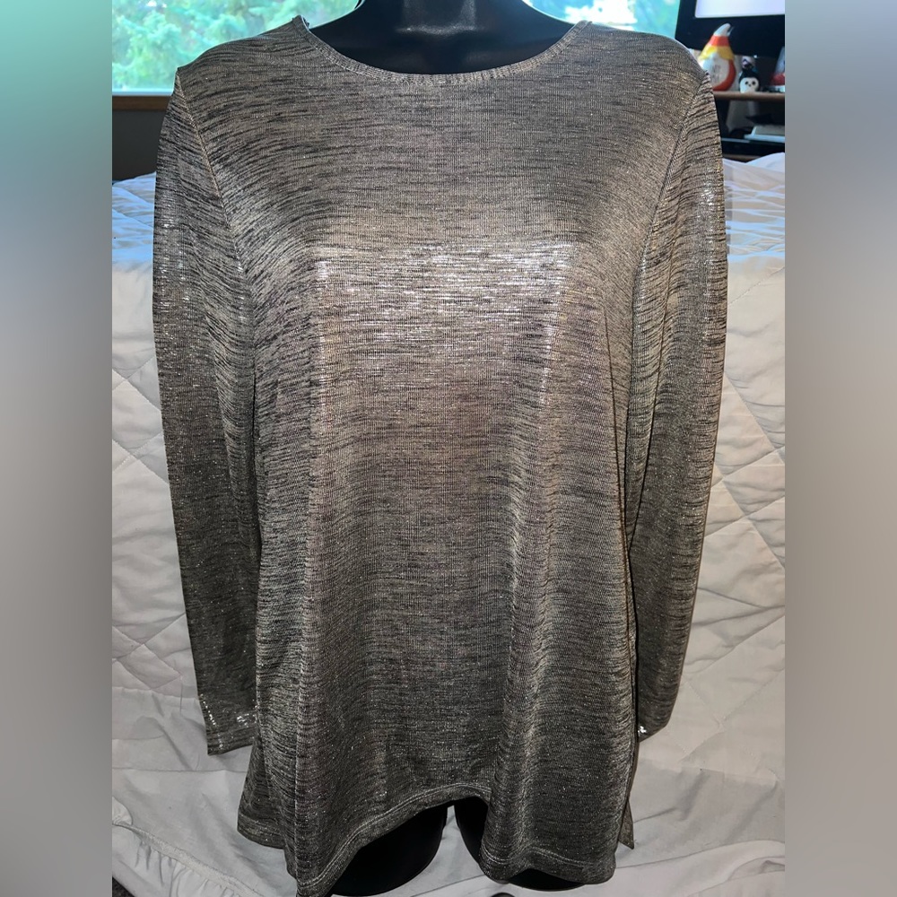 Cruel Brand New With Tags Sliver Scoop Back Long Sleeve Top